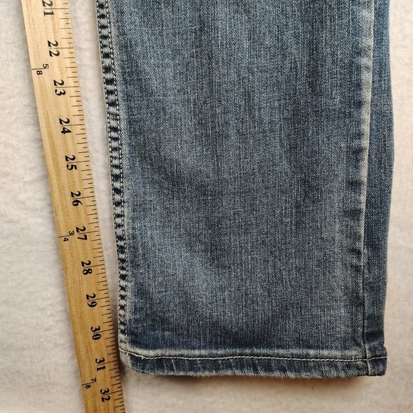 Helix Slim Straight Jeans Mens 34x32 Faded Denim - Picture 4 of 6